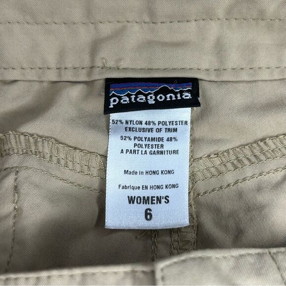 Patagonia Inter-Continental khaki cropped capri hiking pants womens size small 6 - Picture 9 of 10
